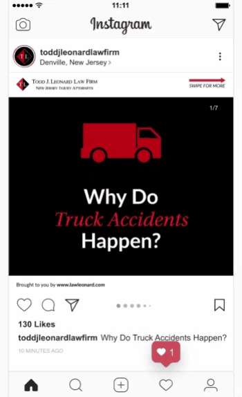 Instagram pot for truck accident lawyer