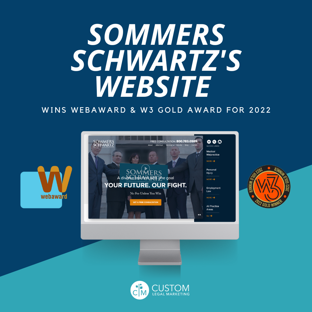 Custom Legal Marketing Wins WebAward and W3 Gold Award for Sommers Schwartz Website