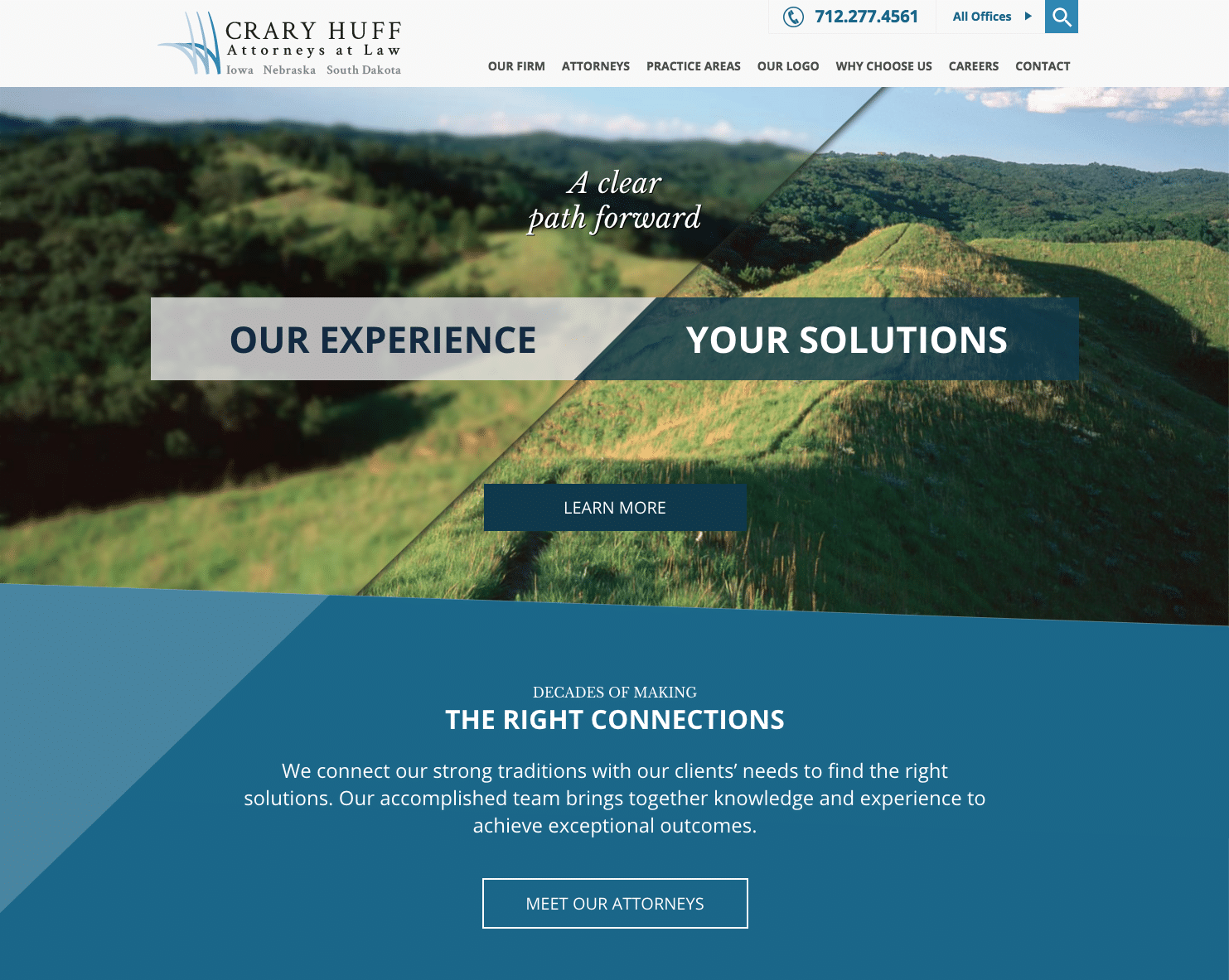 Crary Huff Law Firm - Business Website Design Example